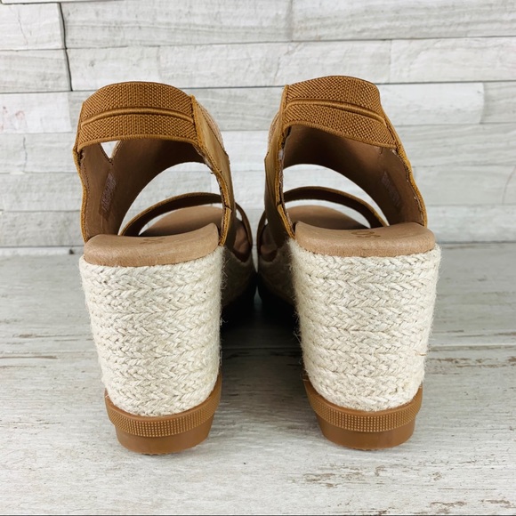SOREL JOANIE II CAMEL LEATHER JUTE WEDGE SANDAL - Picture 5 of 14